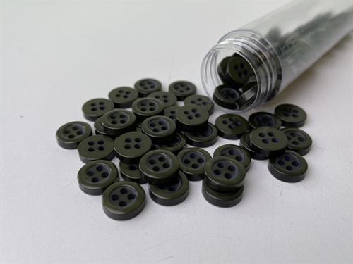 Skjorteknap - klassisk, blank og mørk armygrøn, 10 mm