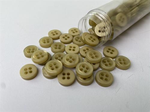 Skjorteknap - klassisk, blank og beige, 10 mm