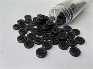Skjorteknap - klassisk, blank og mørk antracitgrå, 10 mm