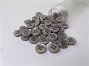 Skjorteknap - klassisk, blank og grå, 10 mm