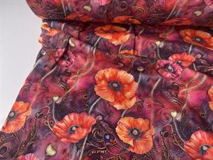 French terry - skønne blomster og sjalsmønster