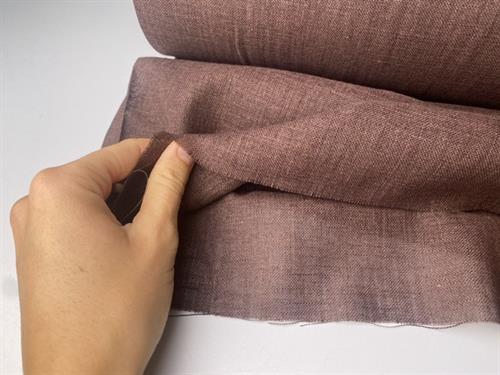 Gardinstof - semitransparent og flot café, 280 cm bred