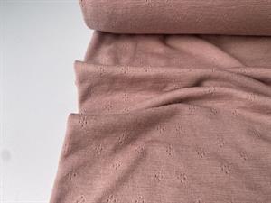 Undertøjsuld - støvet rosa med yndigt hulmønster