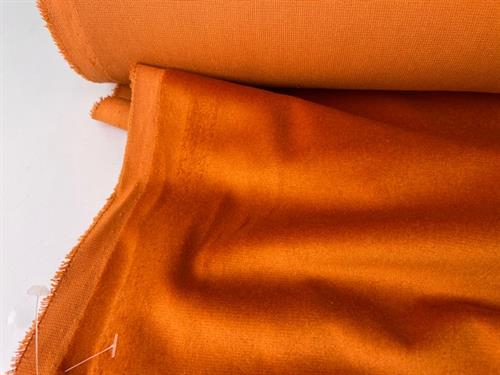 Fastvævet bomuldsvelour - blød velour i arancio bruciato