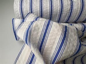 Fastvævet bomuld - bæk og bølge i hvid med striber