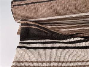 Strikjersey - strik med striber i brune toner 