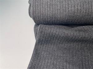 Strikjersey - kraftigere og rillet i antracitgrå