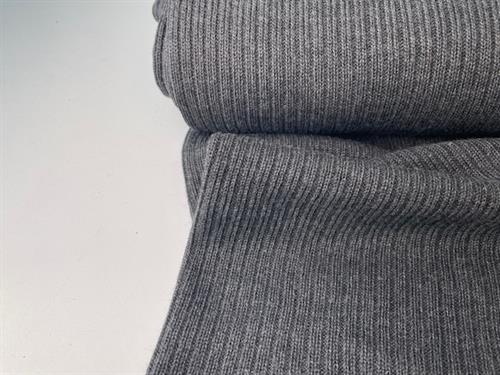 Strikjersey - kraftigere og rillet i antracitgrå