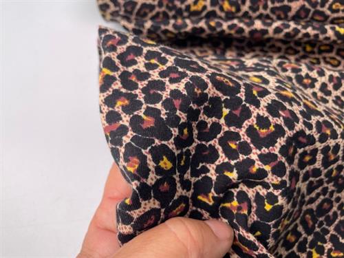 Bomuldsjersey - leopard mønster 