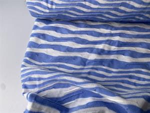 Effektjersey - skønne striber i offwhite og lavendelblå