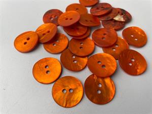 Perlemorsknap - intens orange, 20 mm