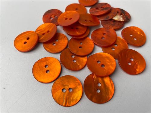 Perlemorsknap - intens orange, 20 mm