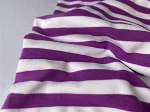 Viscosejersey - klassiske striber i light plum / offwhite