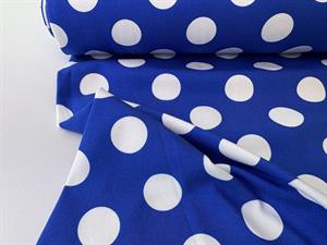 Bomuldsjersey - kobolt med 25 mmm hvid bombe