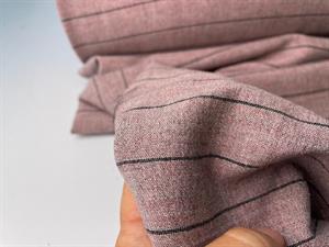 Buksestof - lækker rosameleret med nålestriber