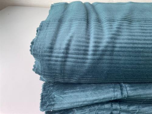 Rillet velour - petroleumsgrøn  