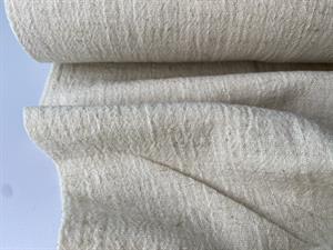 Fastvævet bomuld med hør - vasket og slub struktur i natur