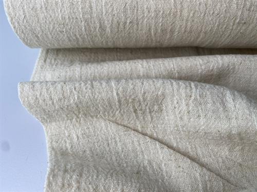 Fastvævet bomuld med hør - vasket og slub struktur i natur