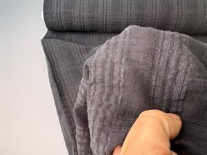 Bomulds batist - dobby i gråsort