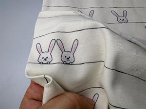 Bomuldsjersey - kuk kuk lille kanin