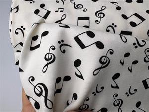 Bomuldsjersey - knækket hvid med sorte noder