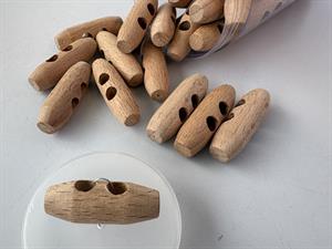 Duffelcoat knap i træ - natural, 30 mm