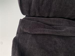 Fløjlsvelour - rillet i sort