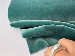 Vævet bomuldsvelour - smuk petrolgrøn, med fejl