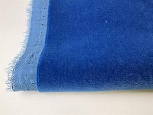 Vævet bomuldsvelour - azur blå