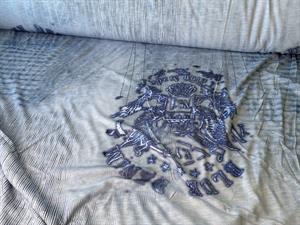 Tynd viscosejersey - blue mix med slub struktur