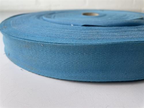 Bændel - hel rulle sildebensvævet varm turkis, 32 mm 
