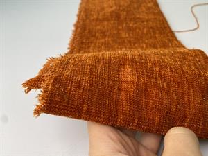 Bari møbelstof - blød chenille med struktur i terracotta intensa