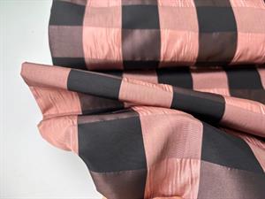 Speciel taft - sort og rosa i fede store tern