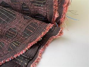 Speciel stof - lækre varme grårøde toner, vendbart