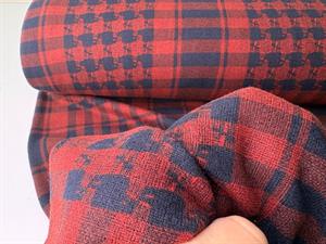 Polyester jersey/finstrik - trykt partisaner i bordeaux og marine