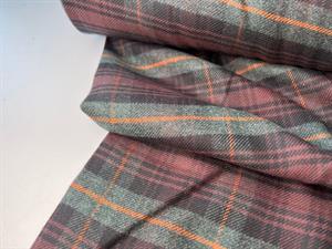 Fastvævet flonel - skønne tern i mørk flaskegrøn