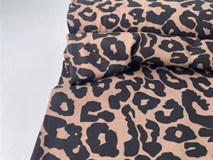 Fastvævet viscose - lækker leopard print i brun og sort