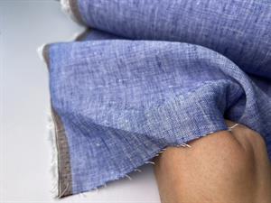 Fastvævet hør - jeansblue melange