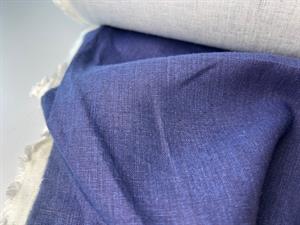 Fastvævet hør - trykt i fantastisk indigo