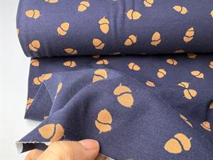 Bomuldsjersey - marine med agern