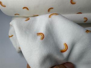 Bomuldsvelour - hvid med små fine buer på