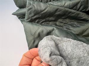 Fastvævet quiltet foer stof - lækker armygrøn