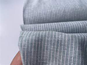 Vævet hør/bomuld - chambré melange stripes dark mint 