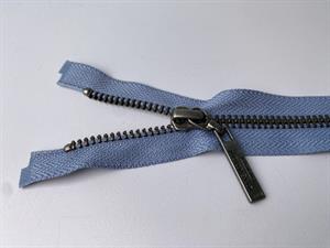 Lynlås - 2-vejs, lys lavendelblå med metaltænder, 34 cm