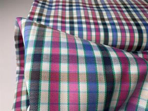 Skjorte poplin - klassisk skjorte stof i fine farvede tern