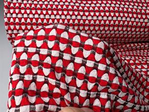 Effektjersey - lækre rød/ hvide toner i boblet effekt 