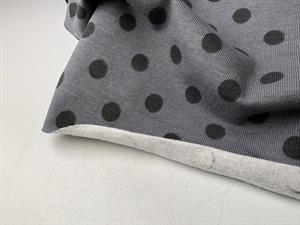 Bomuldsjersey - lidt stum, antracit med sorte små bomber