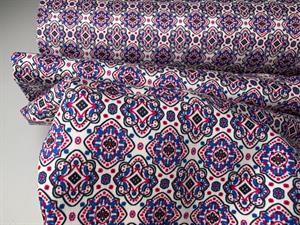 Satinvævet bomuld - smukt klassisk mønster i blide toner