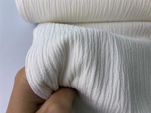 Groftvævet bomuld - crinkle i offwhite