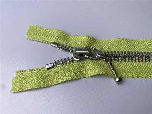 Lynlås - 2-vejs, intens lysegrøn med grove plasttænder, 42 cm